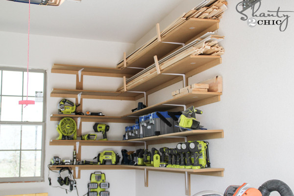 DIY Garage Organizer Ideas
 Super Easy DIY Garage Shelves Shanty 2 Chic