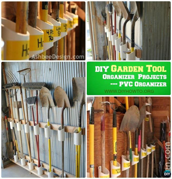 DIY Garden Tool Organizer
 Garden Tool Organizer Storage DIY Ideas Projects Instructions