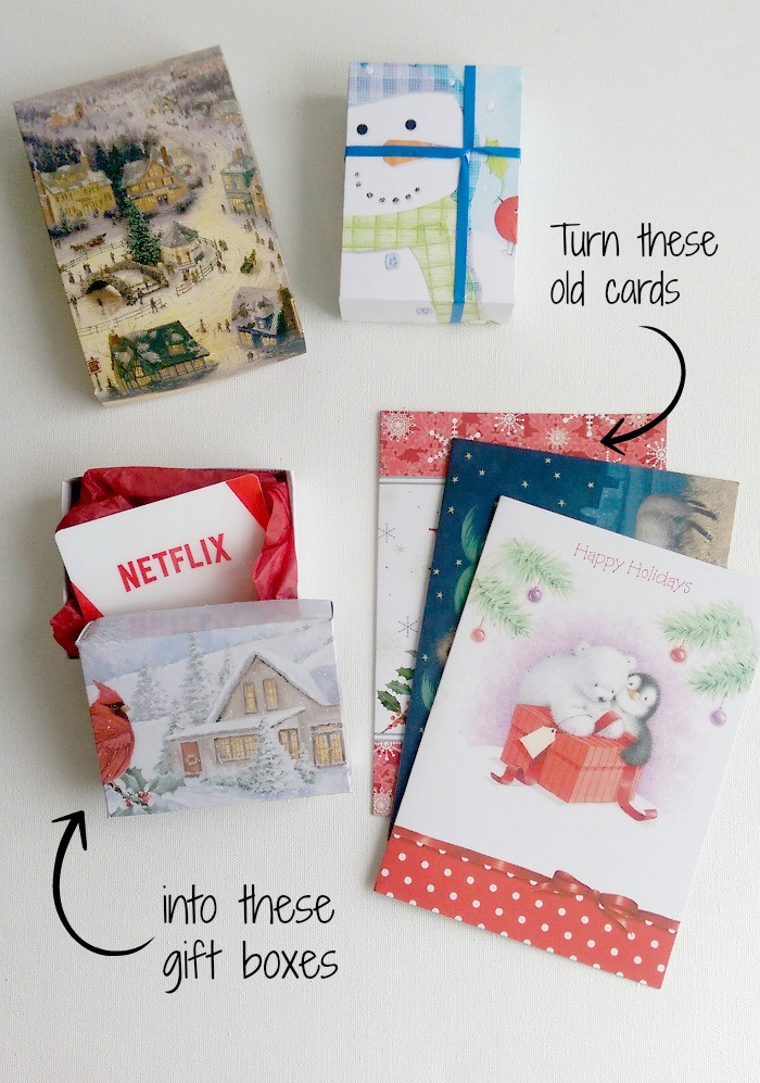 DIY Gift Card Boxes
 DIY Gift Boxes Up cycling Christmas Cards Life In