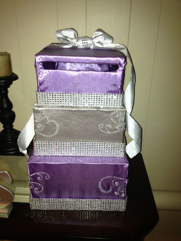 DIY Gift Card Boxes
 DIY card box revised Purple and Silver with some bling