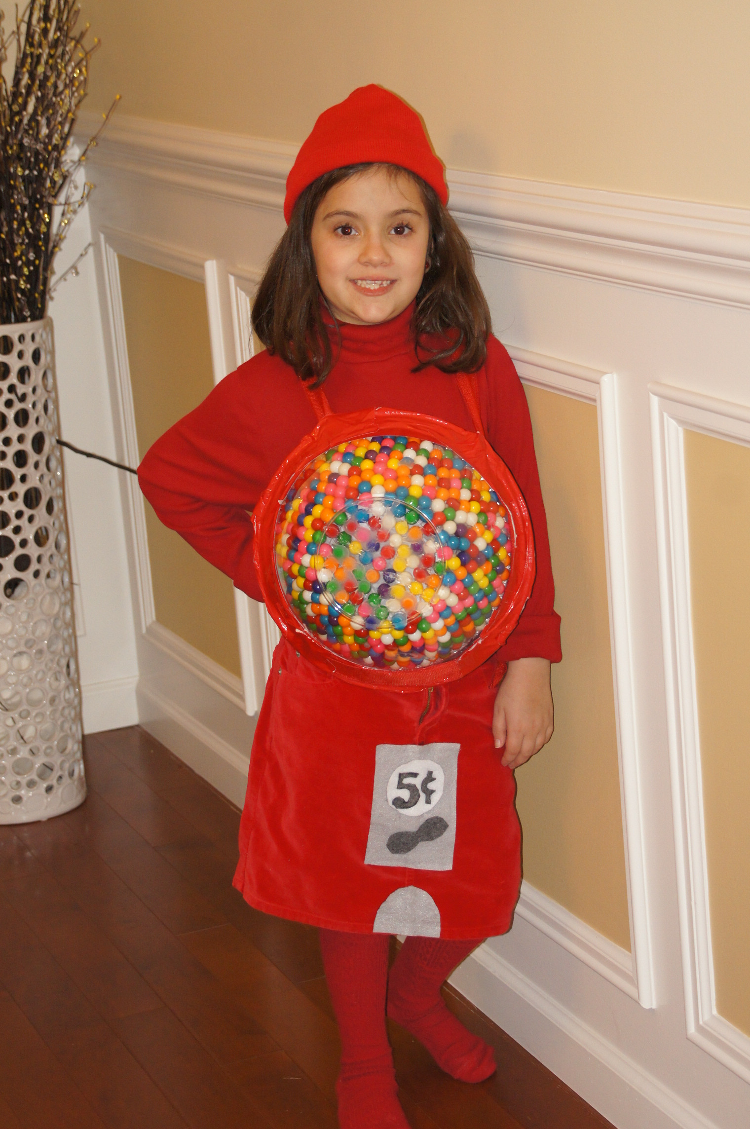 DIY Gumball Costume
 Halloween Past 2012 Hunger Games and Red Gumball Machine