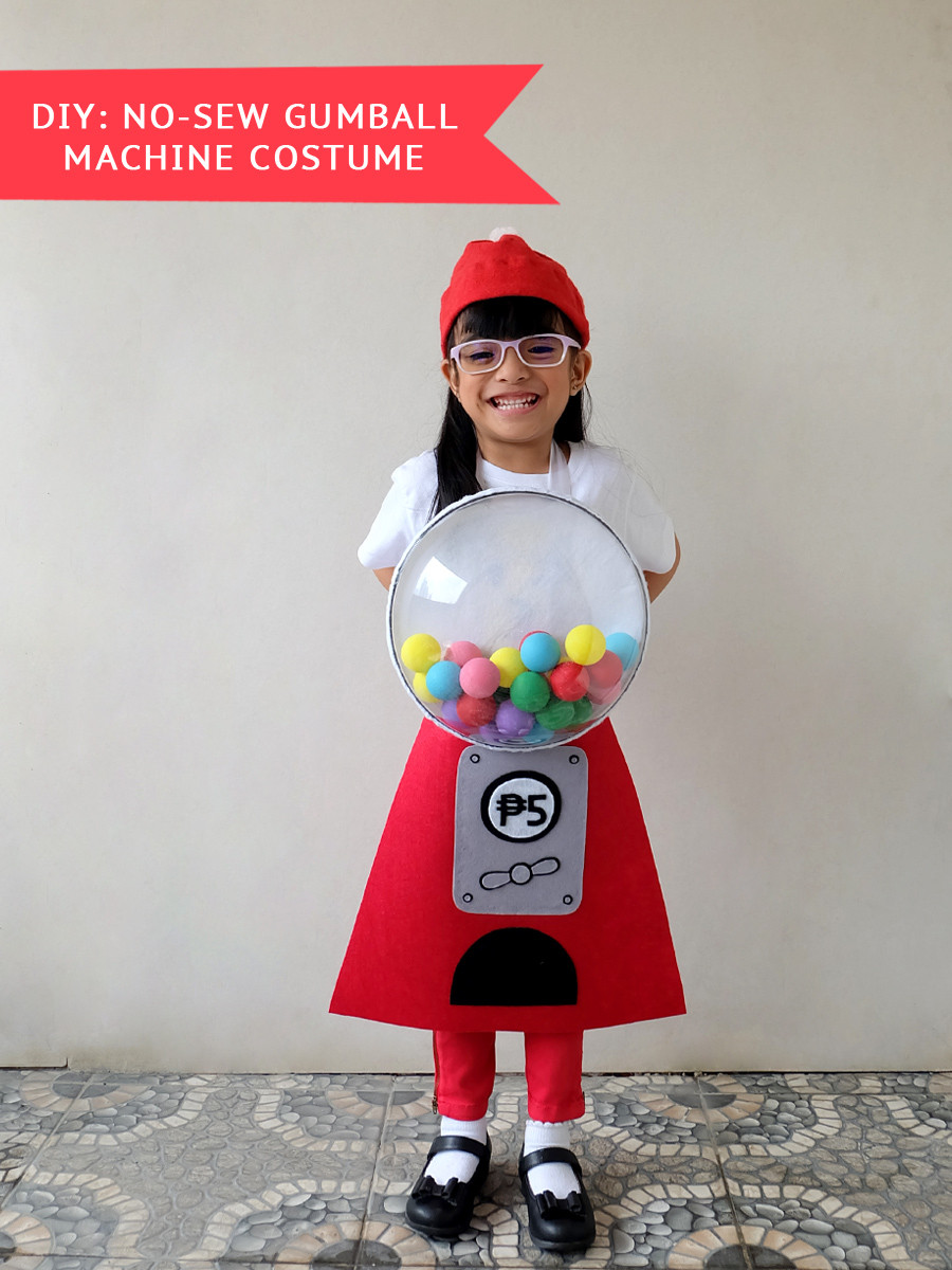 DIY Gumball Costume
 DIY No Sew Gumball Machine Costume – A Crafted Lifestyle