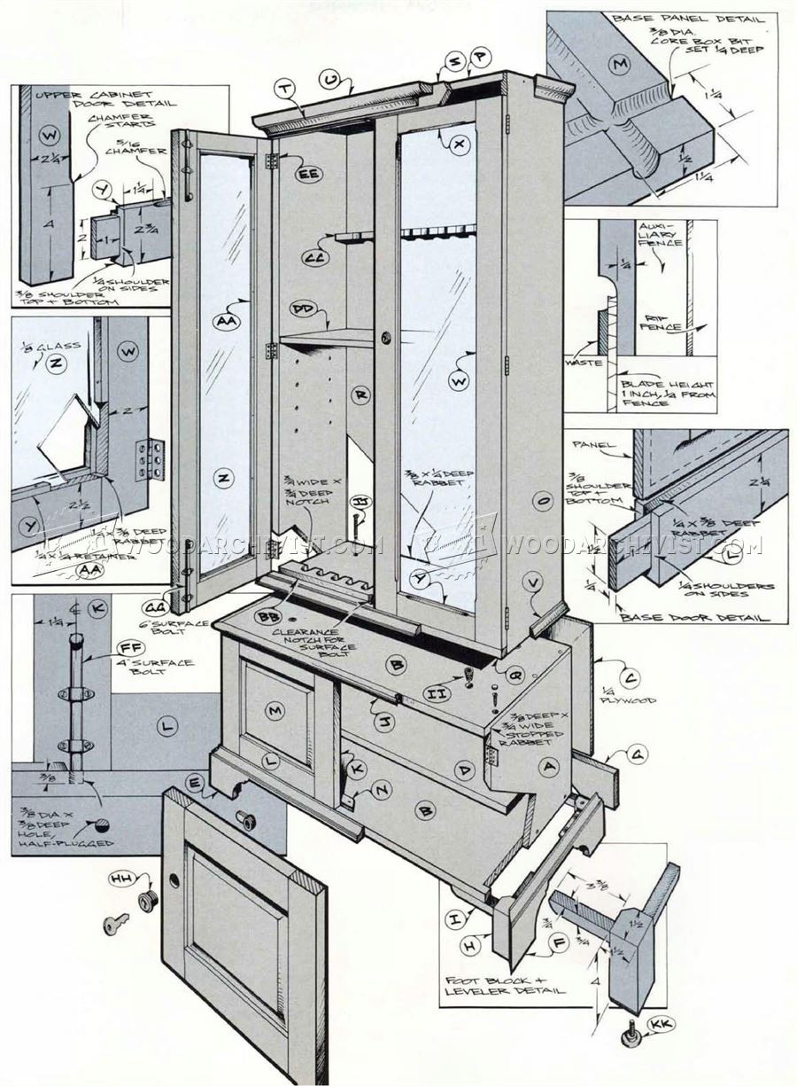 DIY Gun Cabinet Plans
 Gun Cabinet Plans • WoodArchivist