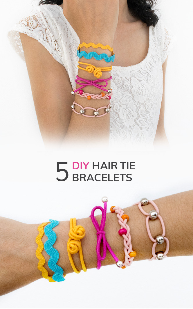 DIY Hair Tie Bracelets
 5 fab DIY Hair Tie Bracelets