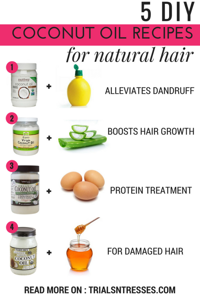 DIY Hair Treatment
 5 DIY Coconut Oil Recipes For Natural Hair Trials N Tresses