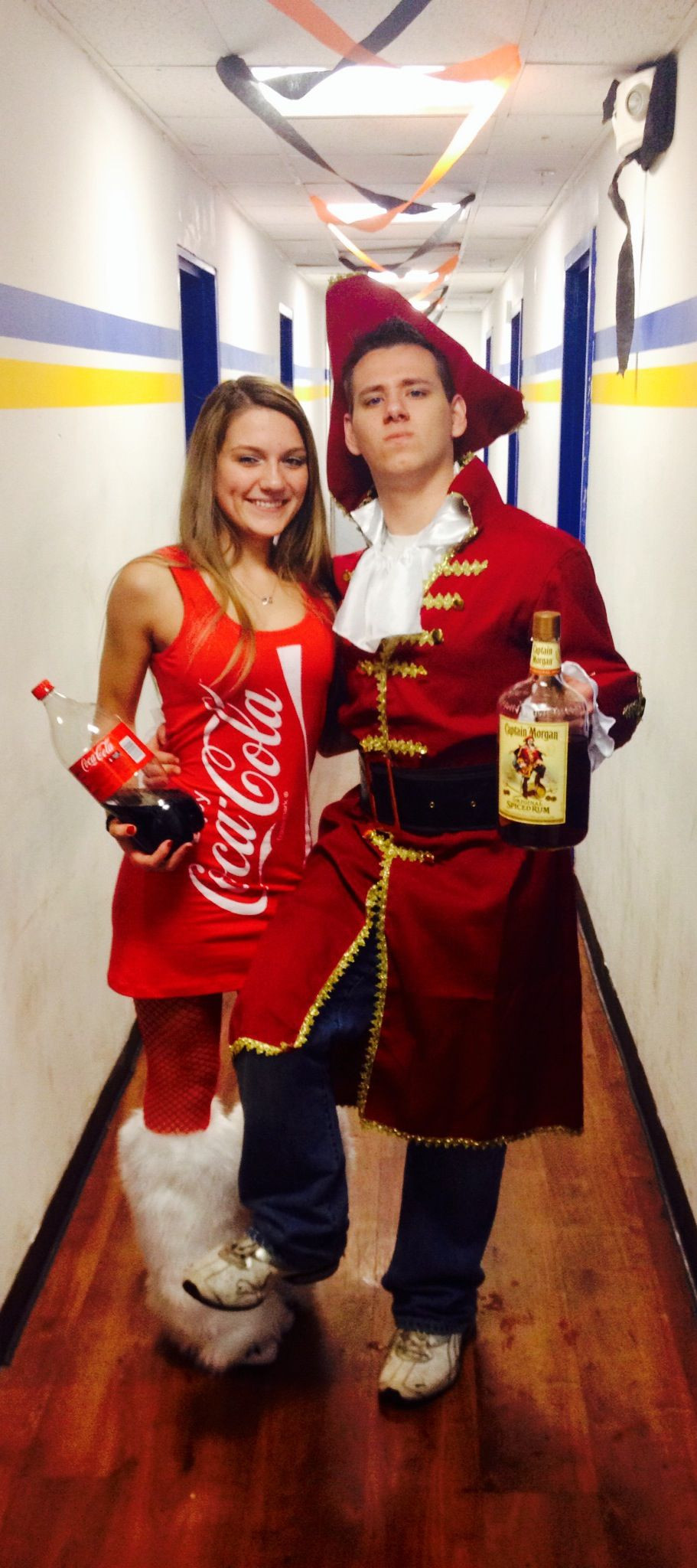 DIY Halloween Costumes Couples
 Creative halloween costume diy captain Morgan and coke