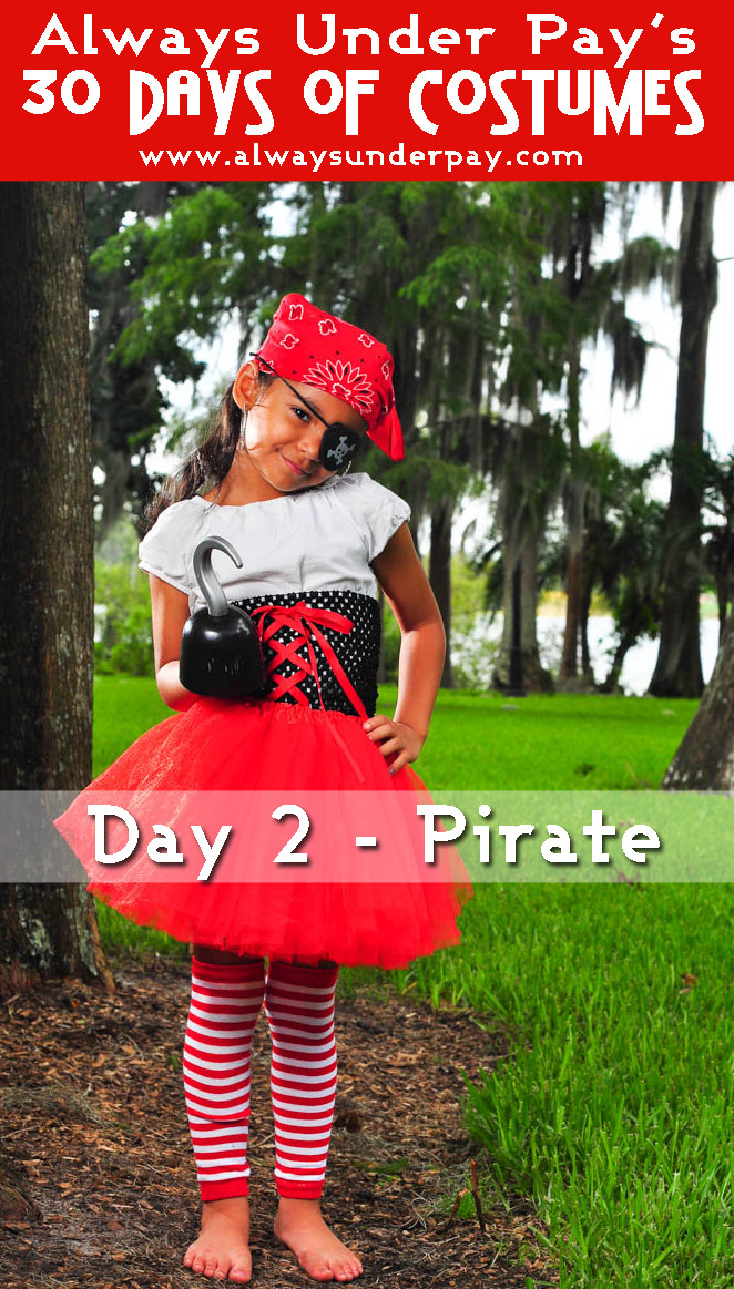 DIY Halloween Costumes Girls
 Day 2 – Girls Pirate DIY Halloween Costume Tutorial Idea