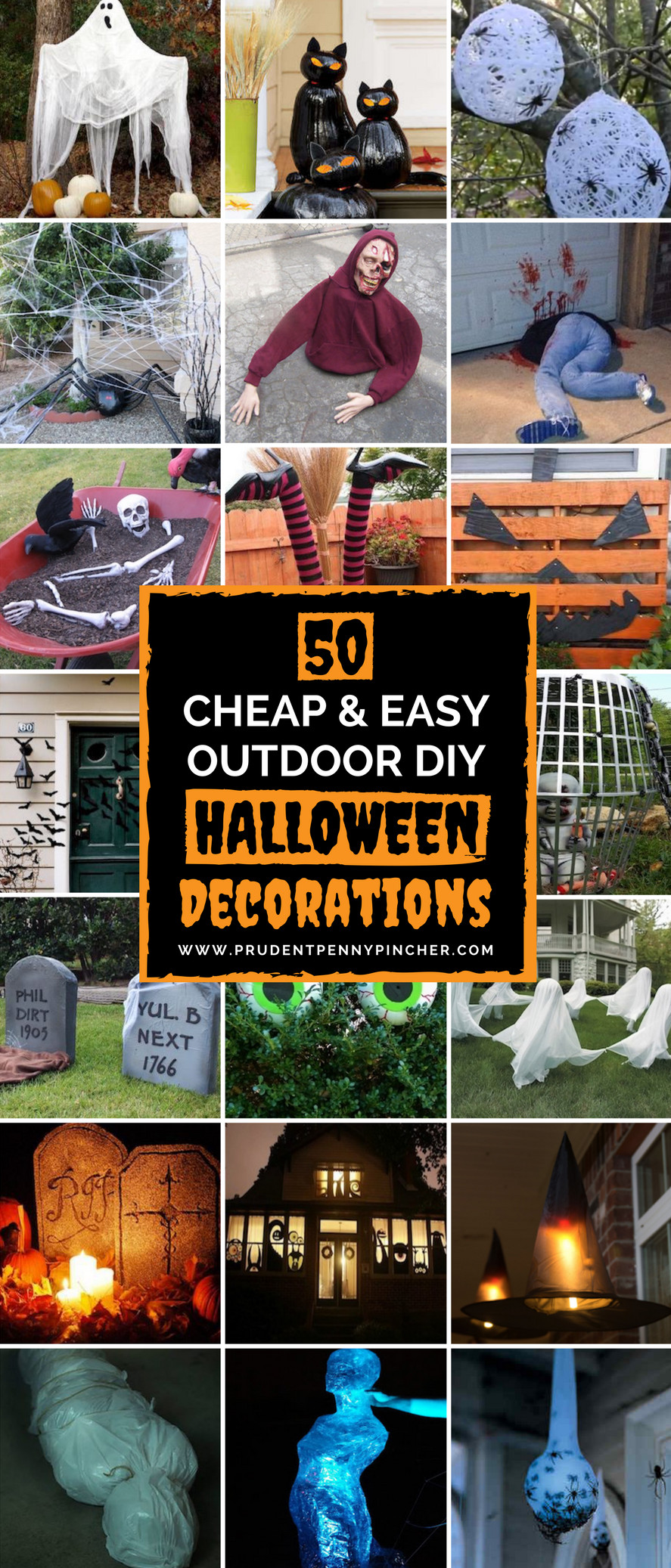 DIY Halloween Decorations Outdoor
 50 Cheap and Easy Outdoor Halloween Decor DIY Ideas