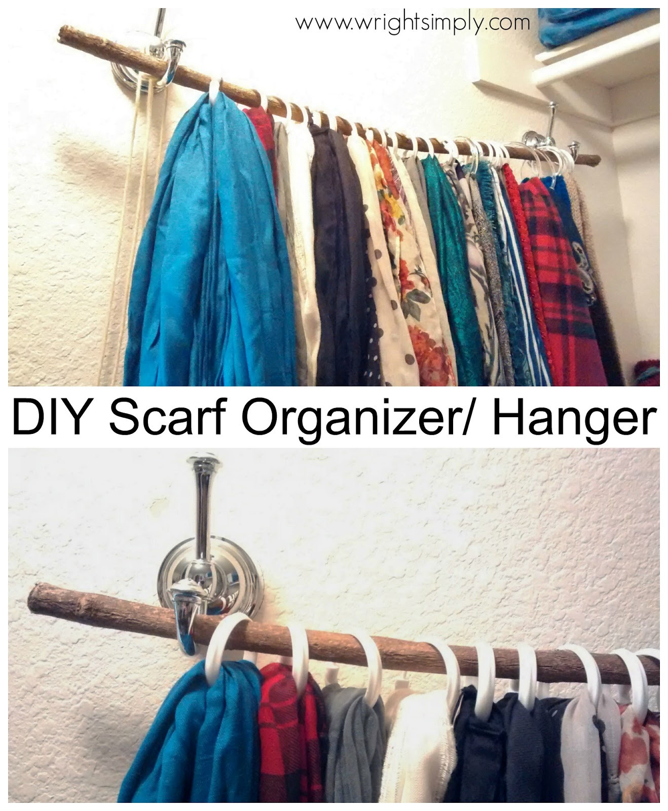 DIY Hanger Organizer
 Simply Wright DIY Scarf Organizer Hanger