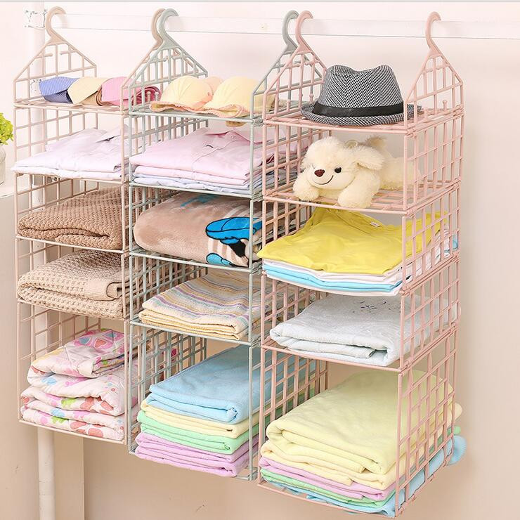 DIY Hanger Organizer
 DIY Wardrobe Hanging Clothes Hat Organizer Women 4 Layer