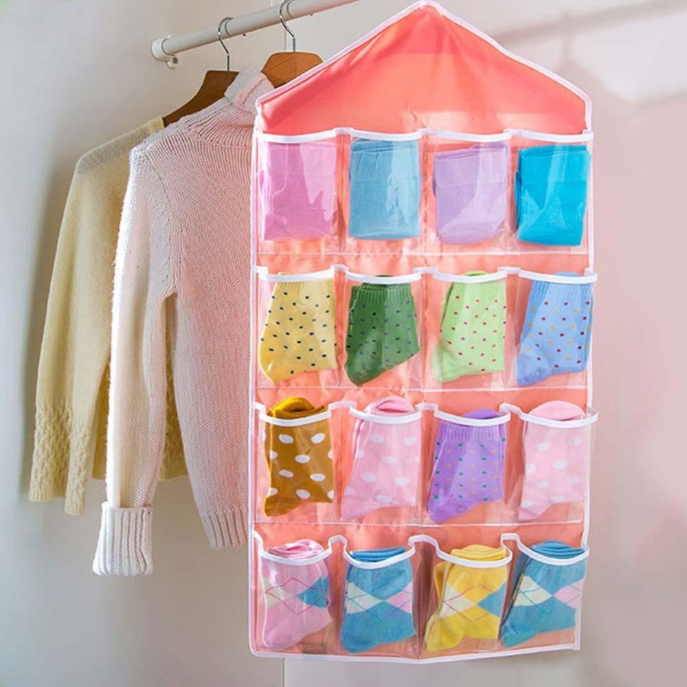 DIY Hanger Organizer
 16 Pocket Over Door Hanging Bag Shoe Rack Hanger Storage