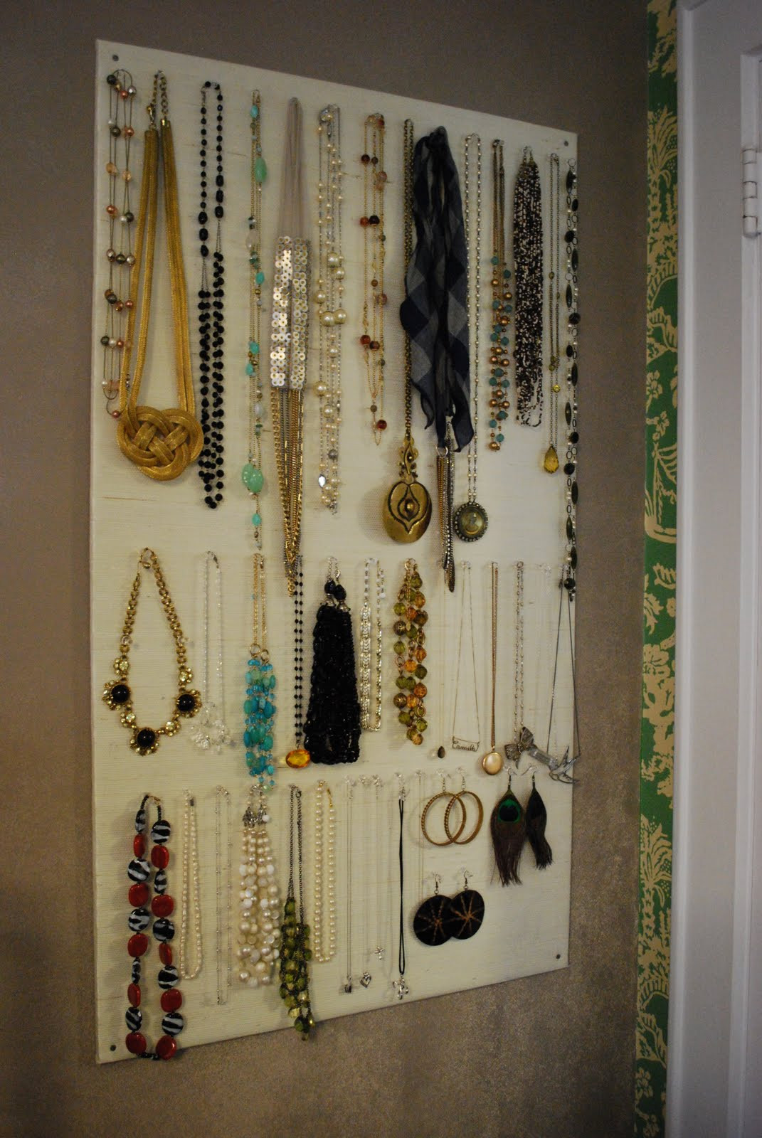 DIY Hanger Organizer
 DIY Homasote Jewelry Organizer Showit Blog