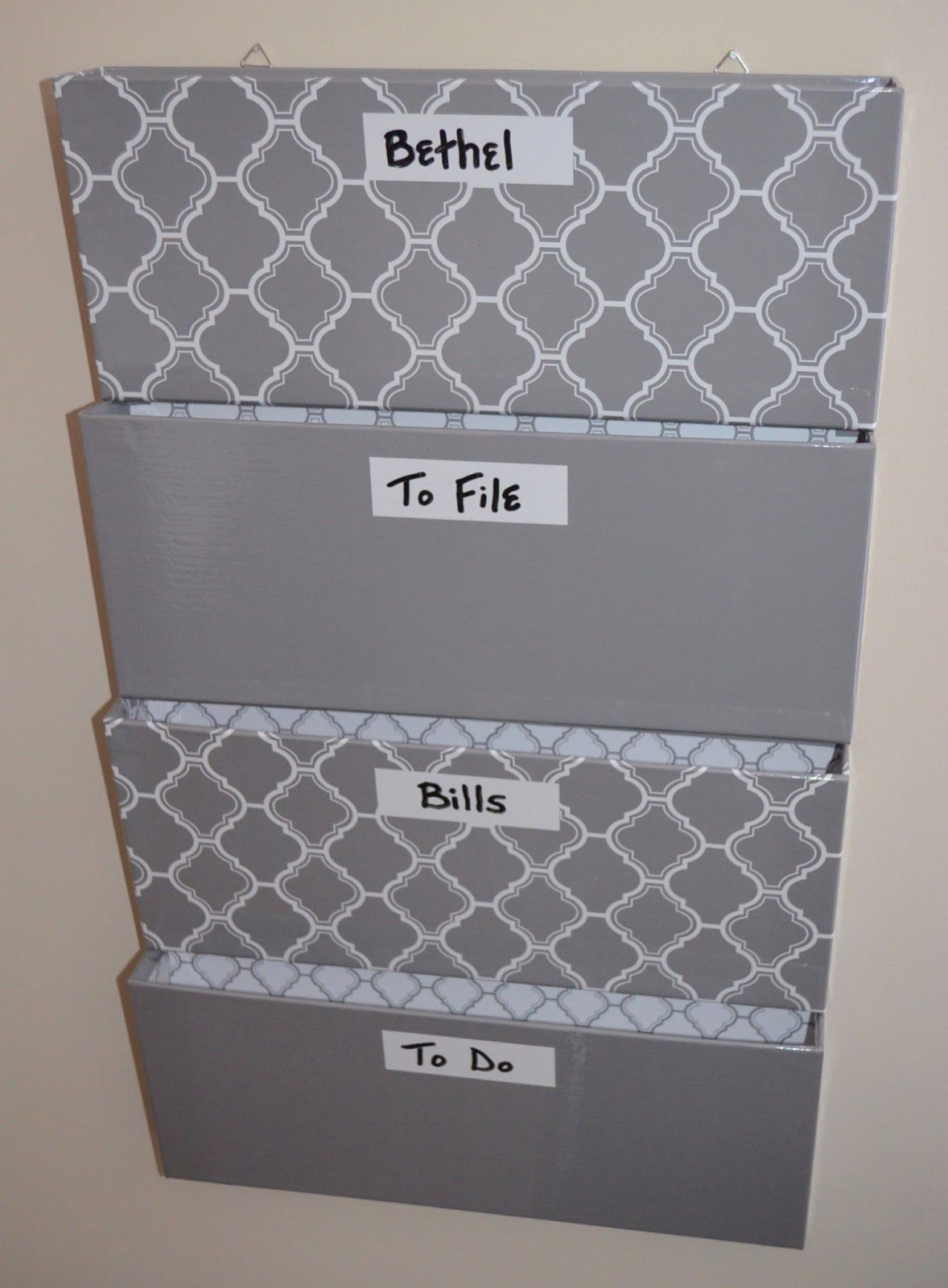 DIY Hanging File Organizer
 Hanging Wall Folders With Function