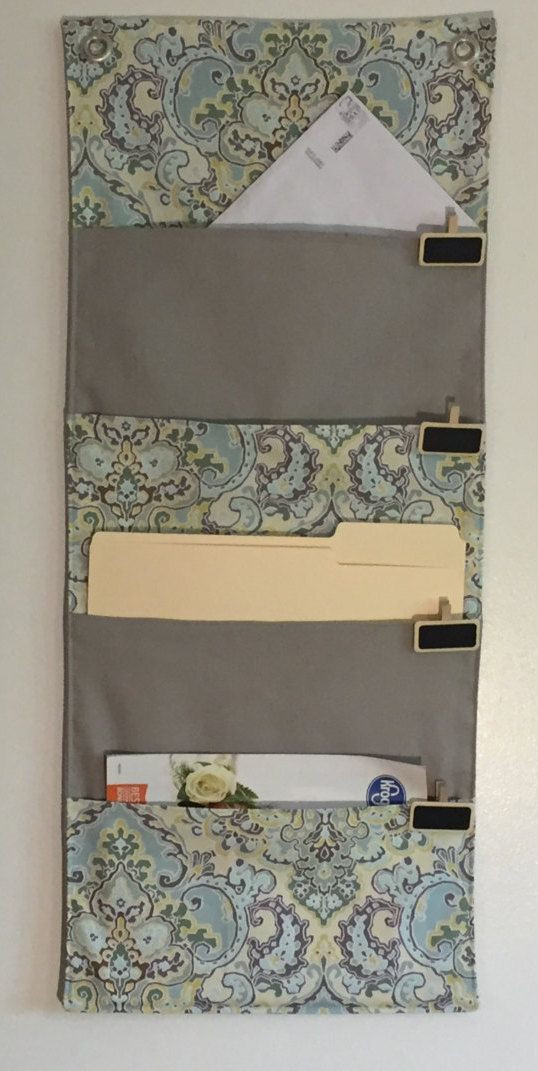 DIY Hanging File Organizer
 4 Pocket hanging file folder organizer wall organizer mail