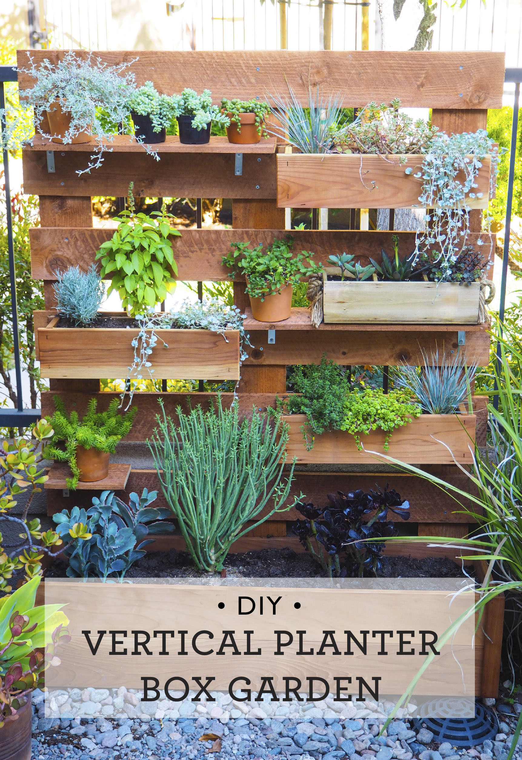 DIY Herb Planter Box
 DIY Vertical Box Planter Garden – Happy Mundane