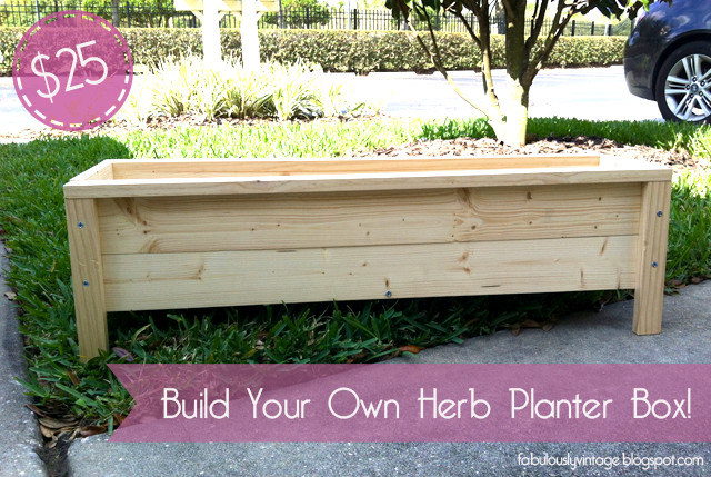 DIY Herb Planter Box
 Fabulously Vintage Pinterest Challenge DIY Herb