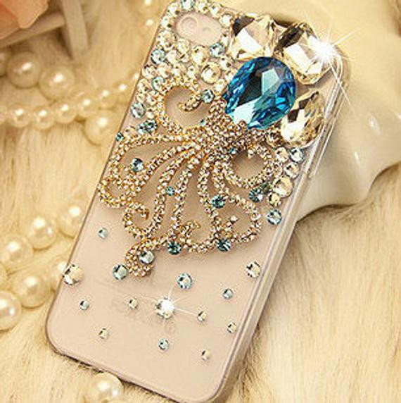 DIY Iphone Case Kit
 Items similar to Gemstone Octopus DIY phone case set DIY