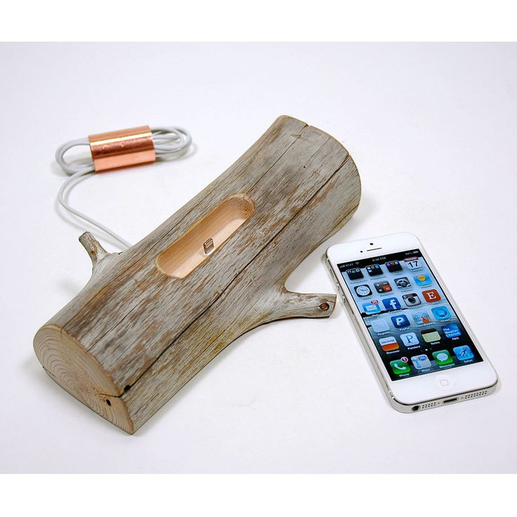 DIY Iphone Dock Wood
 Driftwood iPhone Charging Dock