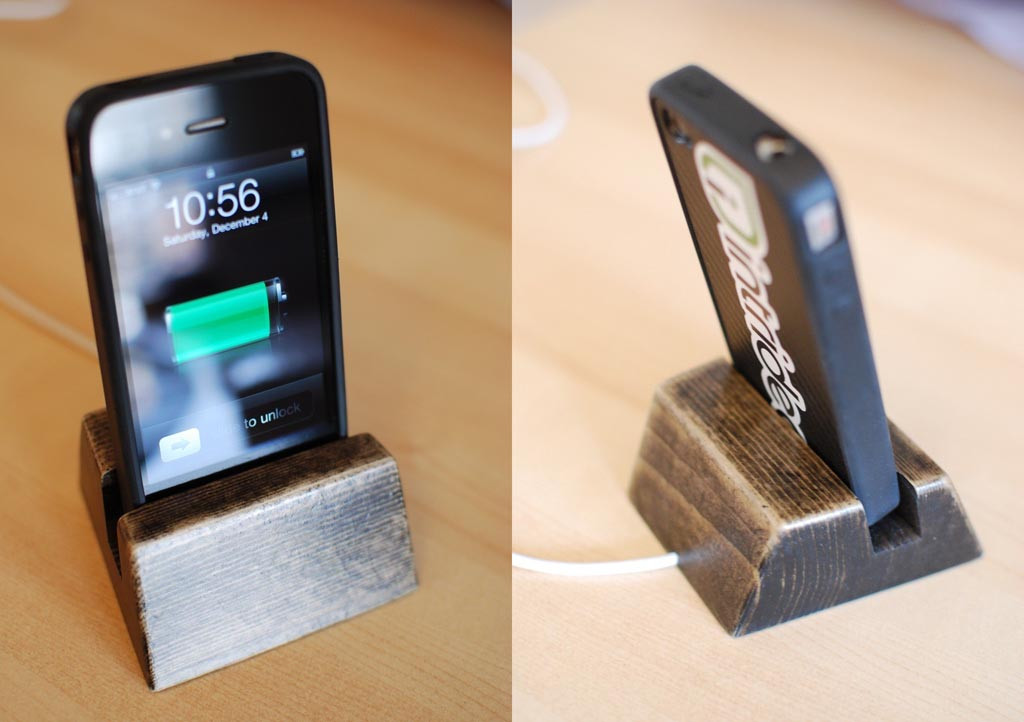 DIY Iphone Dock Wood
 Handmade Wooden iPhone Dock