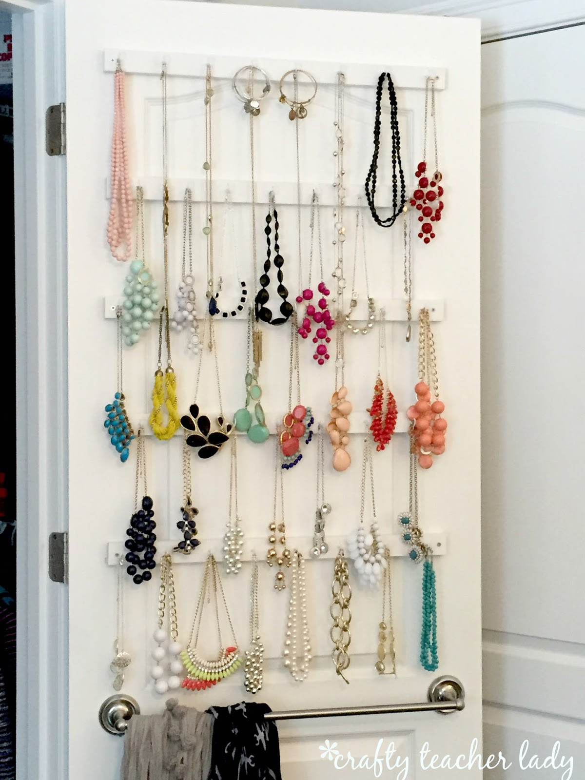 DIY Jewelry Organizer Ideas
 Crafty Teacher Lady DIY Closet Jewelry Organizer