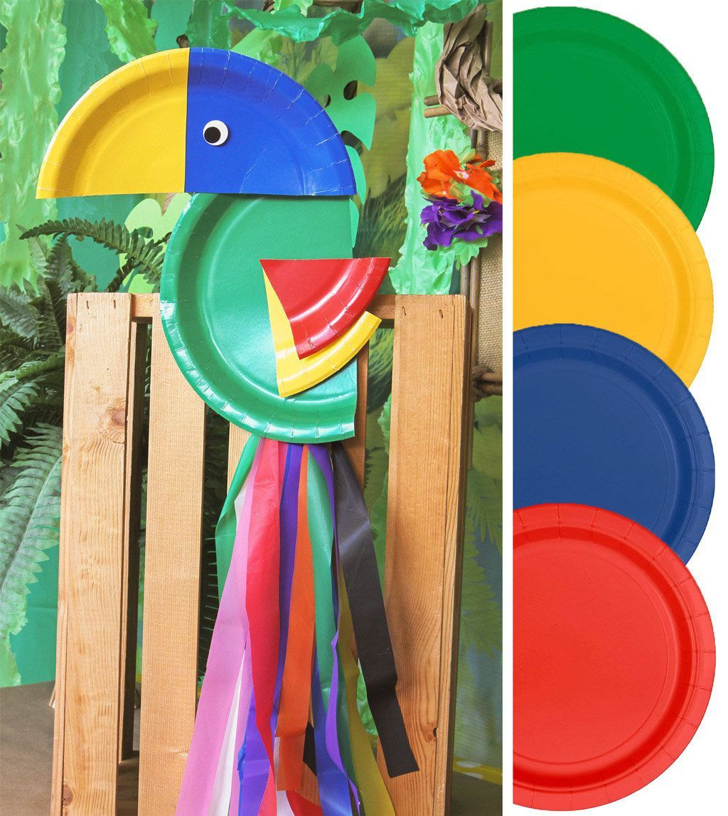 DIY Jungle Party Decorations
 DIY Paper Plate Parrot