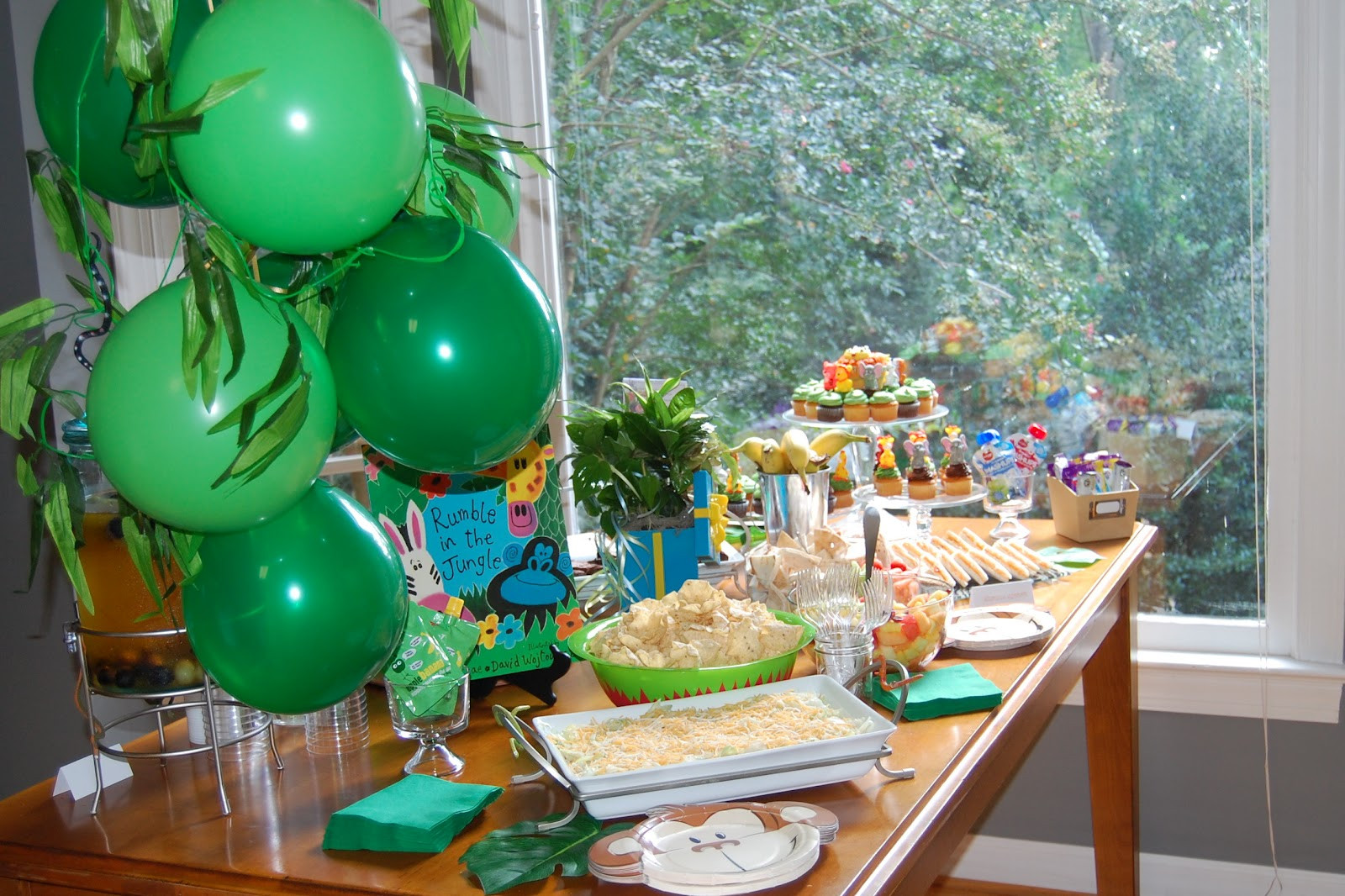 DIY Jungle Party Decorations
 The Clueless Chick Rumble in the Jungle 2nd Birthday Party