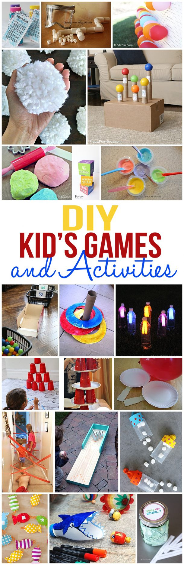 DIY Kids Activities
 DIY Kids Games and Activities for Indoors or Outdoors