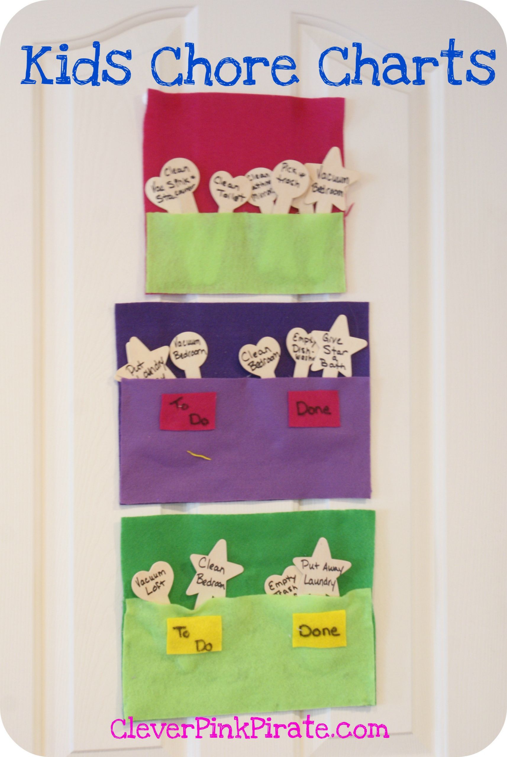 DIY Kids Chore Chart
 DIY Felt Kids Chore Chart Clever Pink Pirate