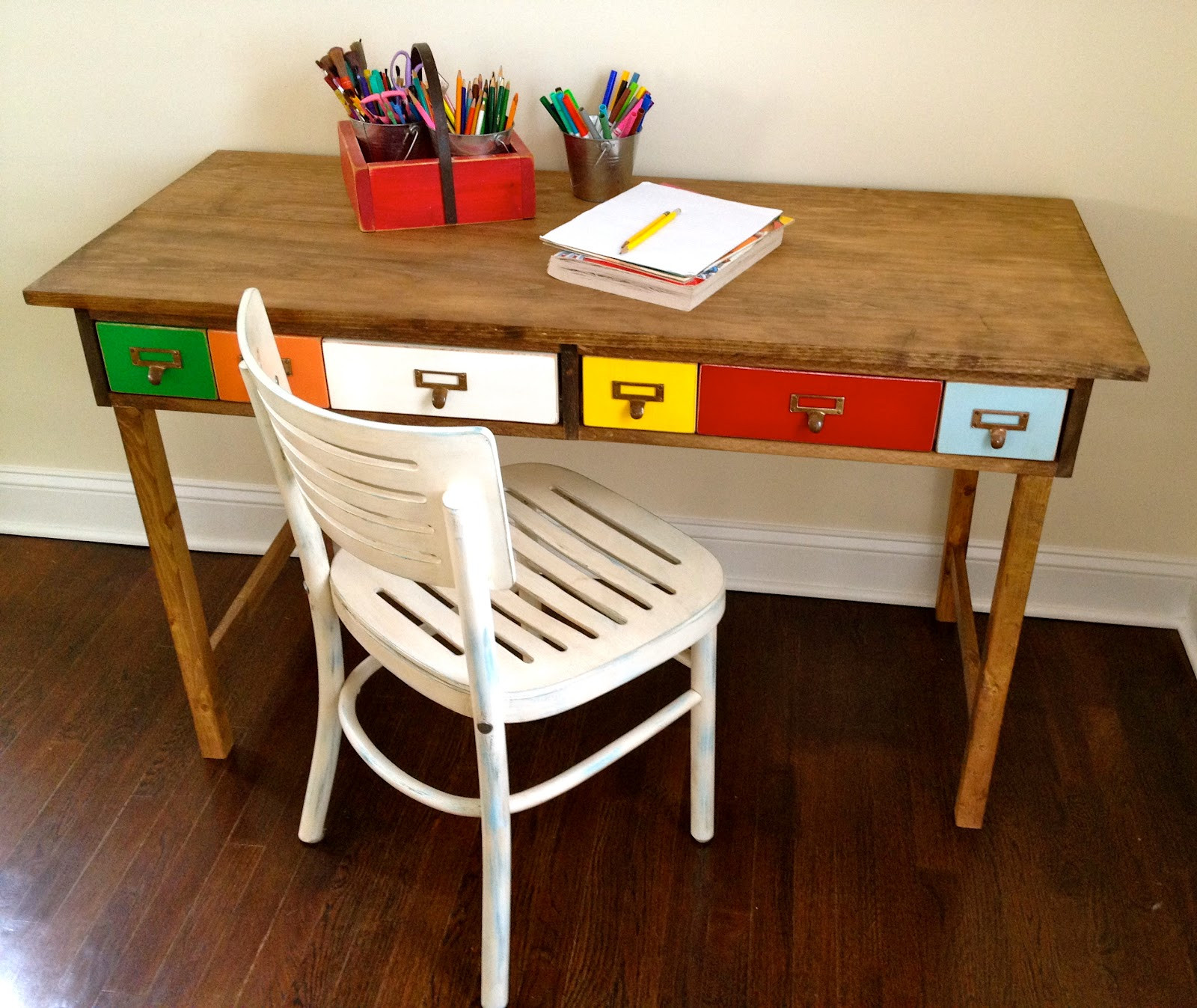 DIY Kids Desk
 That s My Letter DIY Kids Desk with Multi Color Drawers