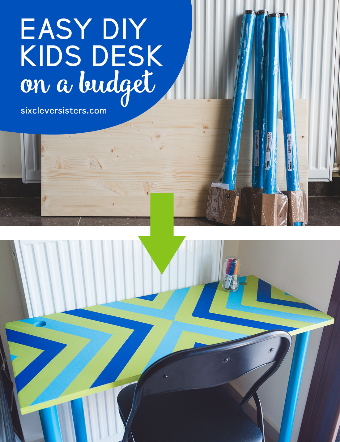 DIY Kids Desks
 Easy DIY Kids Desk on a bud  Six Clever Sisters