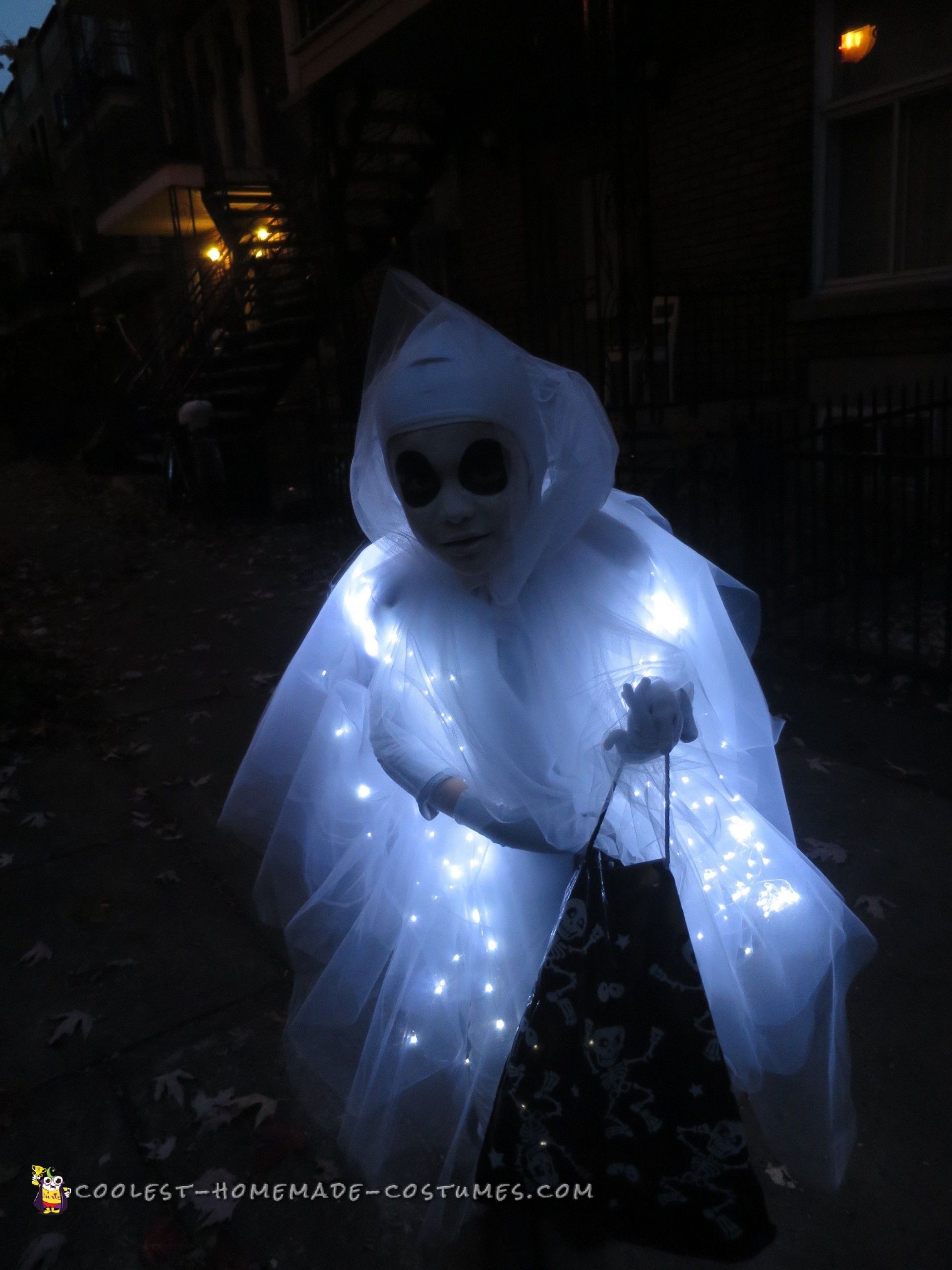 DIY Kids Ghost Costume
 Glowing Ghost Costume for a Child