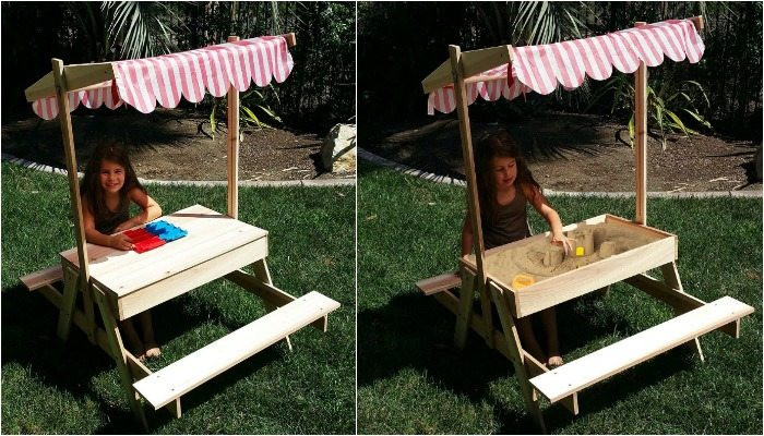 DIY Kids Picnic Table
 How to build a kids picnic table and sandbox bo