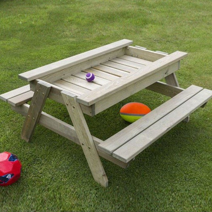 DIY Kids Picnic Table
 How to build a kids picnic table and sandbox bo