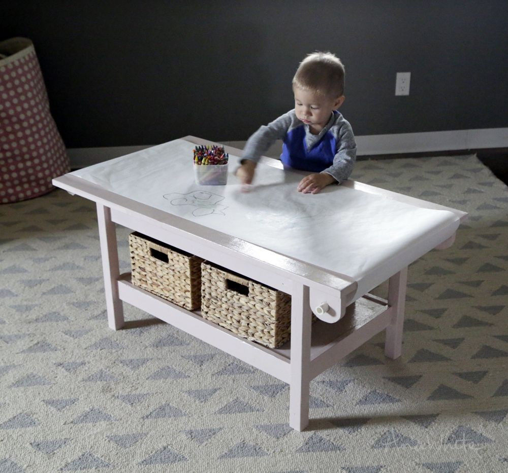 DIY Kids Play Table
 HOW TO Simple Kids Pine Play Table with Paper Roll Holder