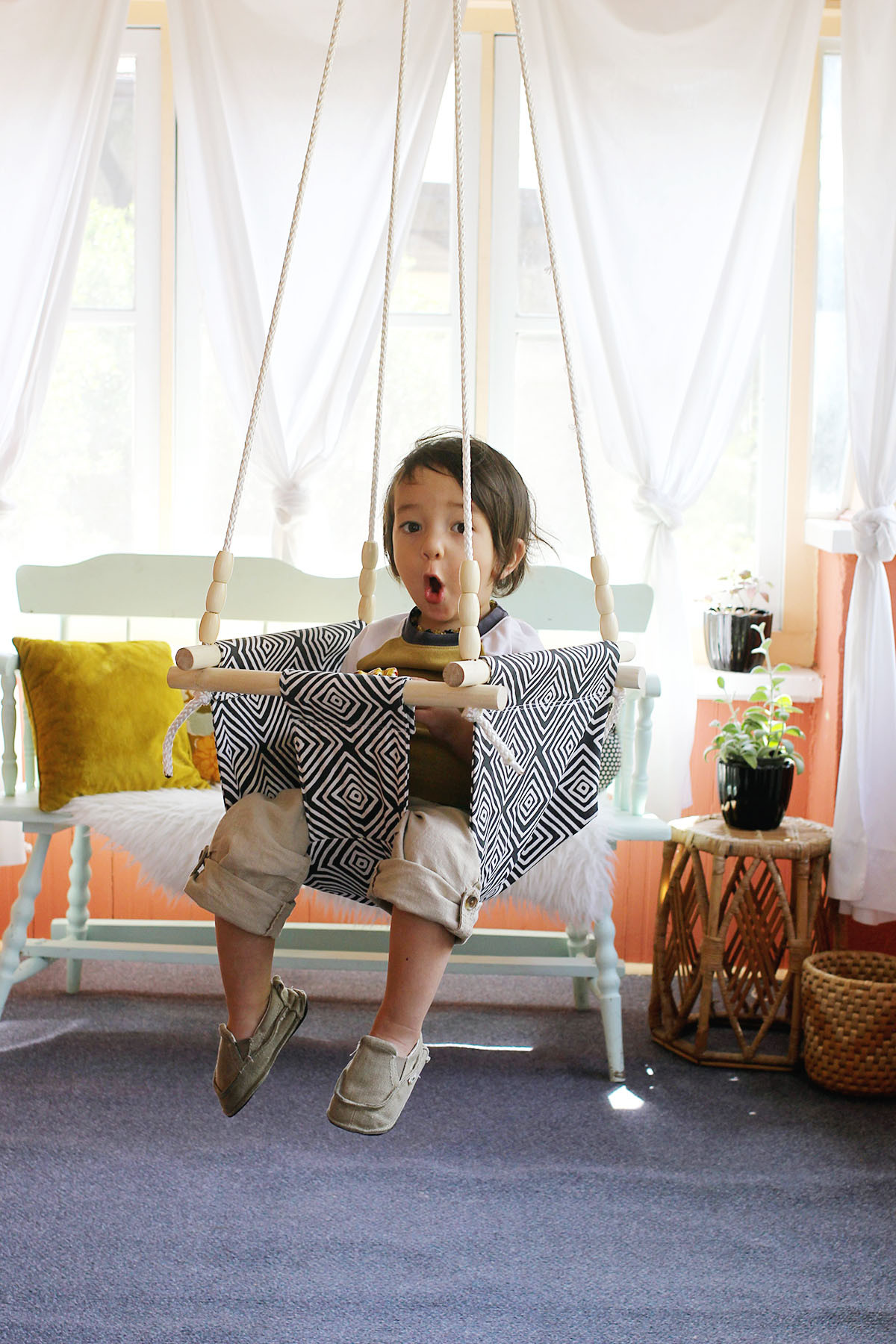 DIY Kids Swings
 Baby and Toddler Swing DIY A Beautiful Mess