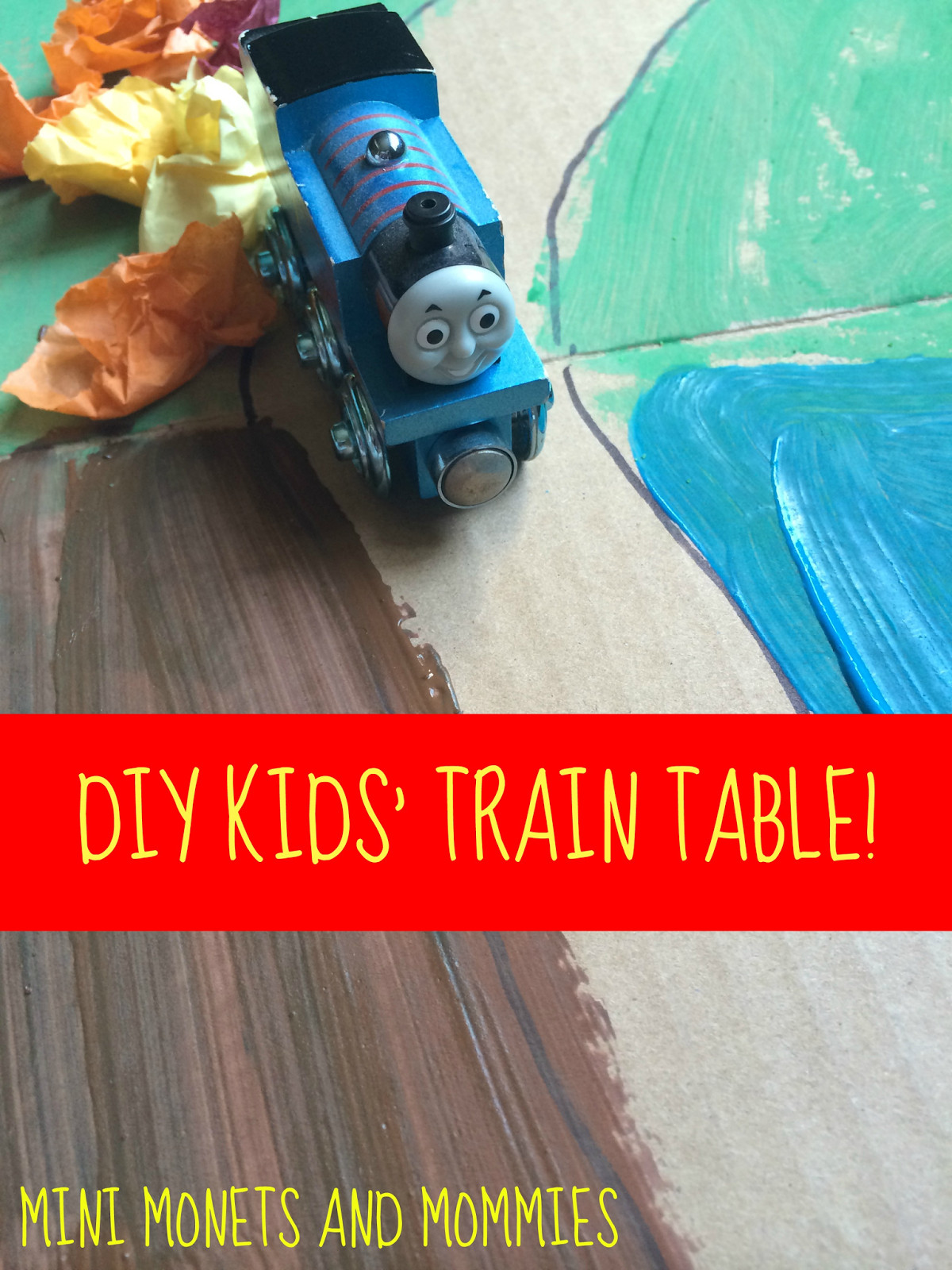 DIY Kids Train Table
 Mini Monets and Mommies DIY Kids Train Table