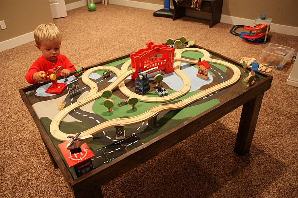 DIY Kids Train Table
 Playful DIY train table