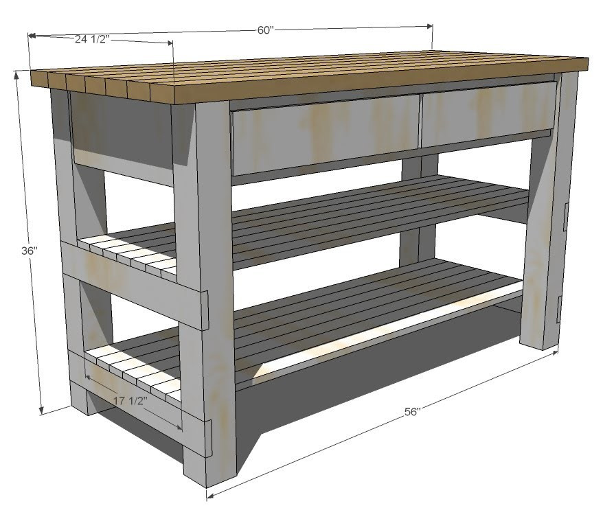 DIY Kitchen Island Plan
 Ana White