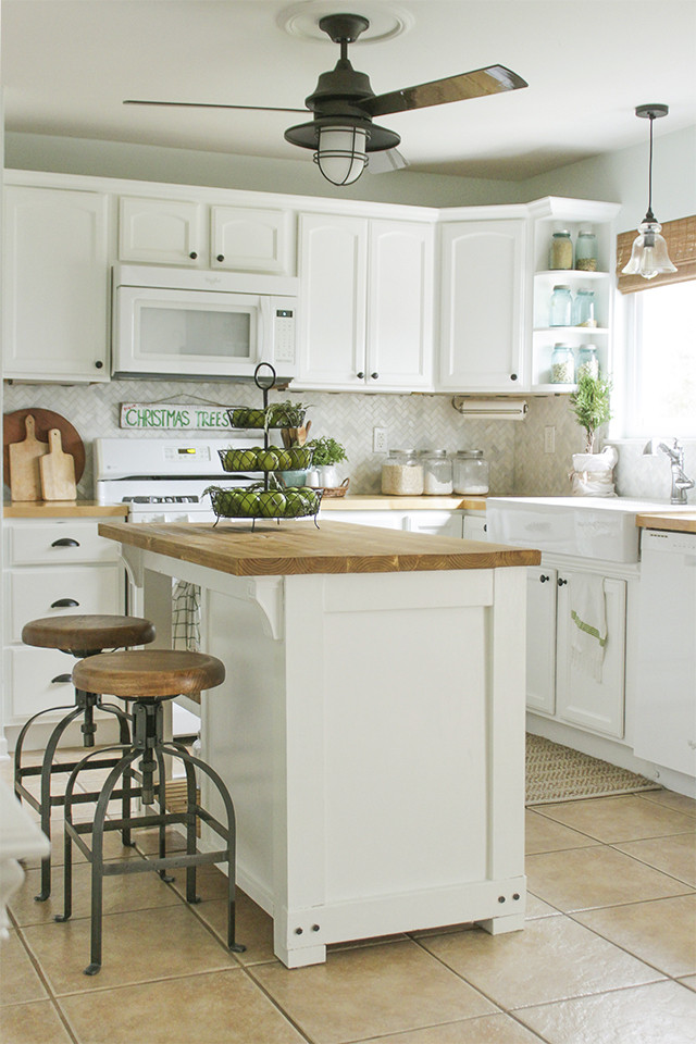 DIY Kitchen Island Plan
 DIY Kitchen Island with Trash Storage Shades of Blue