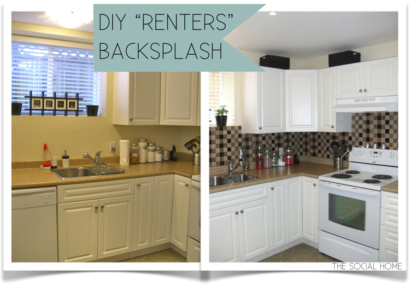 Diy Kitchen Tile
 DIY "Renters" Backsplash with Vinyl Tile