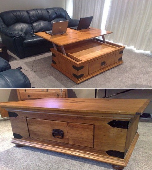 DIY Lift Top Coffee Table Plans
 Wood Build Lift Top Coffee Table PDF Plans