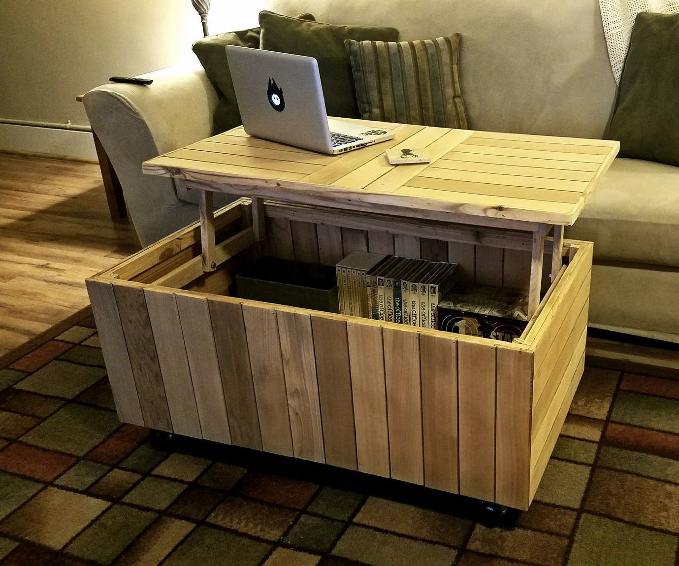 DIY Lift Top Coffee Table Plans
 Reclaimed Lift Top Coffee Table