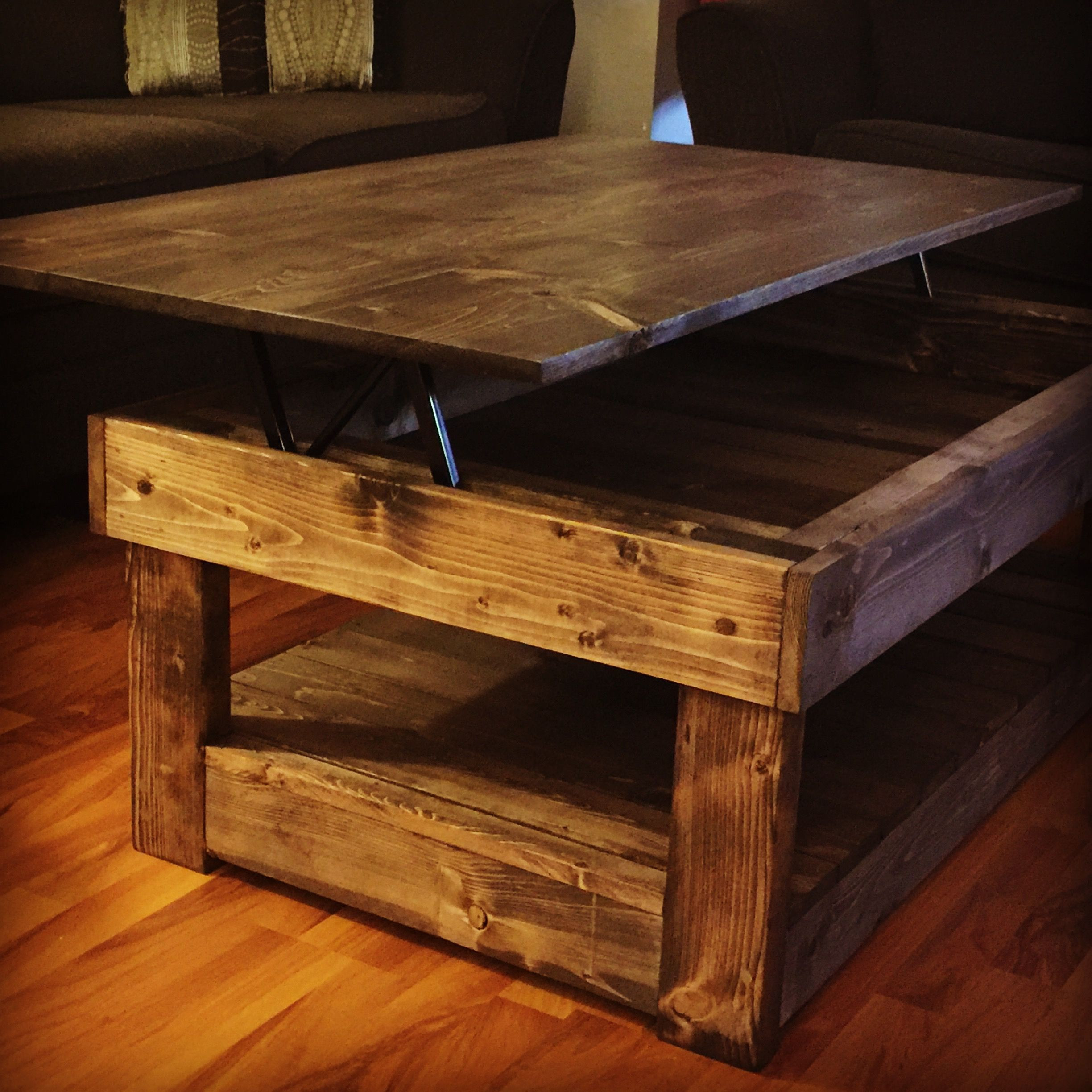 DIY Lift Top Coffee Table Plans
 Rustic lift top coffee table