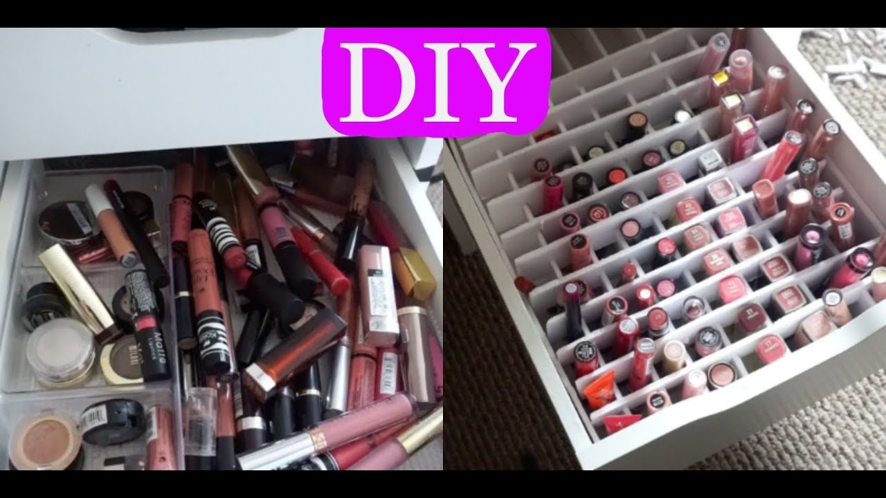 DIY Lipstick Organizer
 DIY LIPSTICK ORGANIZER FOR ALEX DRAWERS