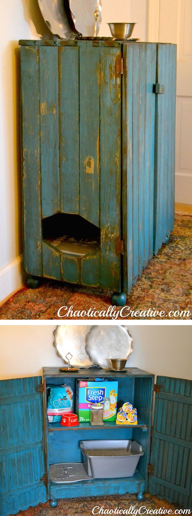 DIY Litter Box Cabinet
 Hide litter box cabinet DIY