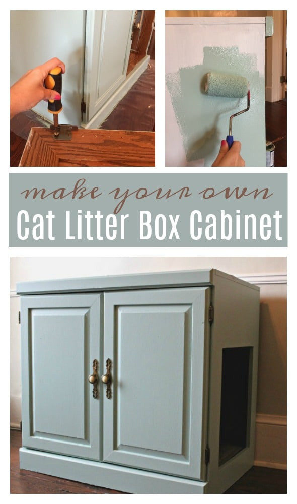 DIY Litter Box Cabinet
 Old Cabinet to Cat Litter Box Furniture WOW Hide a