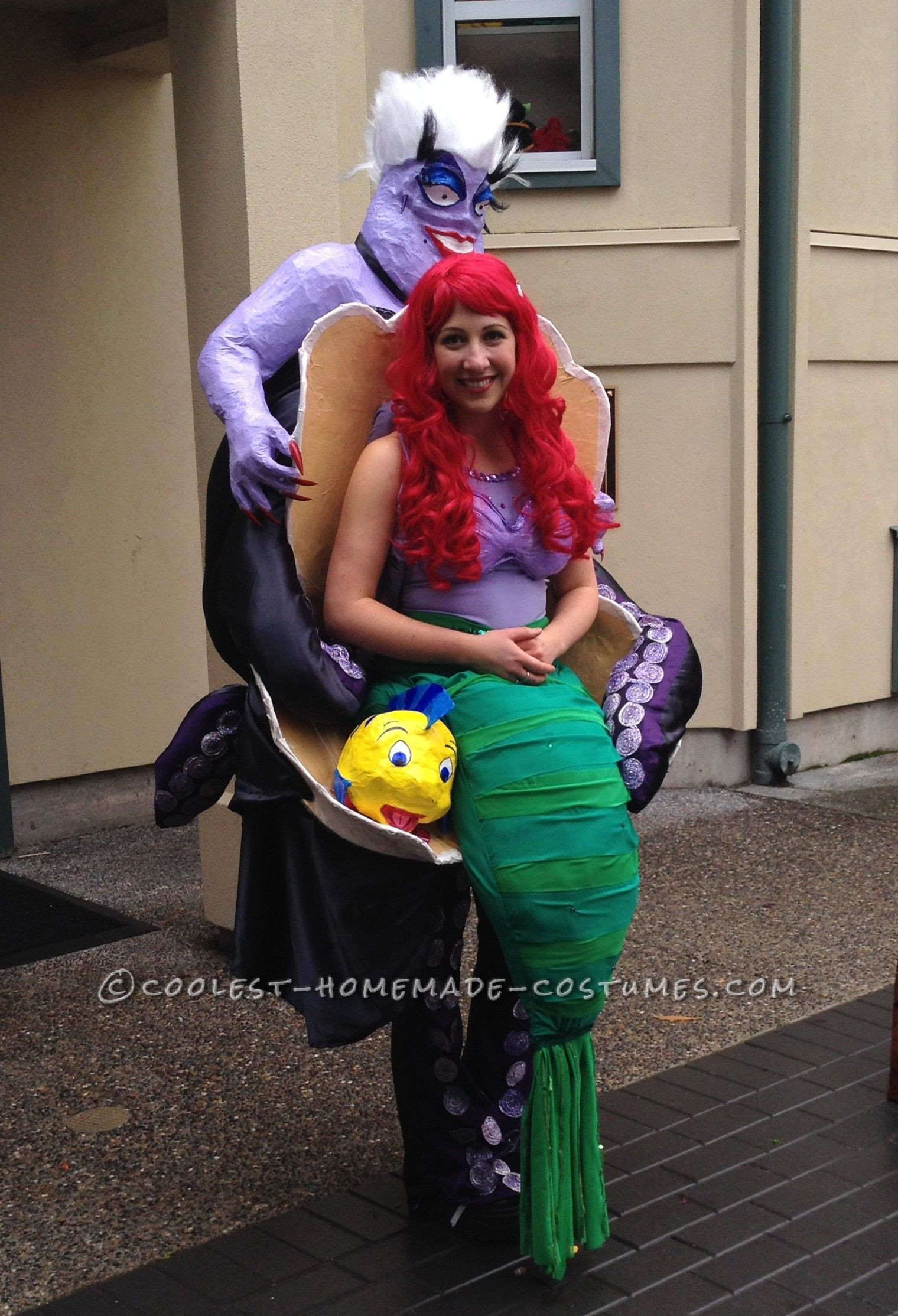 DIY Little Mermaid Costumes
 Amazing Ursula and Ariel Little Mermaid Illusion Costume