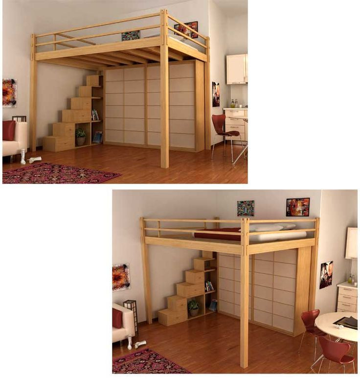 DIY Loft Bed For Adults
 Image result for diy free standing adult loft bed with