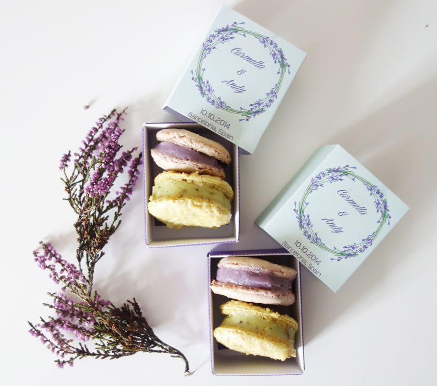 DIY Macaron Box
 DIY Lavender and Pistachio Macarons Wedding favor Boxes