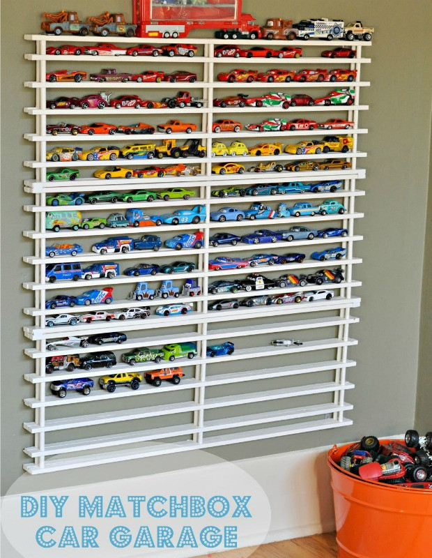 DIY Matchbox Car Storage
 Matchbox Car Shelf System DIY Toy Organizing Ideas